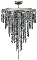 Люстра потолочная хрустальная Flusso H 1.4.55.106 N Arti Lampadari прозрачная чёрная на 12 ламп, основание никель в стиле арт-деко модерн каскад