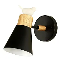 Бра Uccello 2938-1W F-promo чёрный 1 лампа, основание чёрное в стиле кантри птички