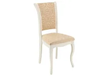 Деревянный стул Фабиано бежевый 318612 Woodville, бежевый/ткань, ножки/массив березы дерево/белый, размеры - ****440*520