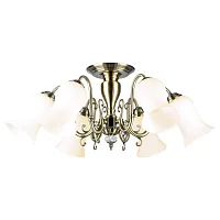 Люстра потолочная Anaheim GRLSP-8026 Lussole белая на 6 ламп, основание бронзовое в стиле классический 