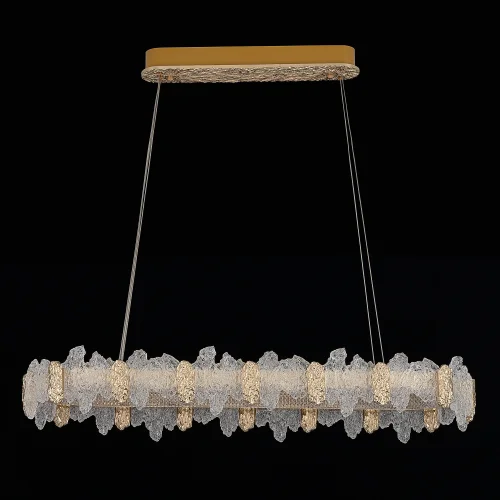 Люстра подвесная LED с пультом Lava CL250172 Citilux прозрачная янтарная на 1 лампу, основание золотое в стиле современный овал с пультом фото 3 Люстра подвесная LED с пультом Lava CL250172 Citilux прозрачная янтарная на 1 лампу, основание золотое в стиле современный овал с пультом фото 3