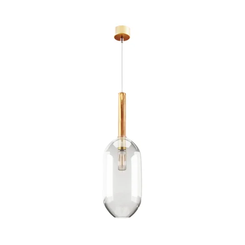Светильник подвесной 0805PLA-1GD Milosh Tendence прозрачный 1 лампа, основание золотое в стиле современный выдувное