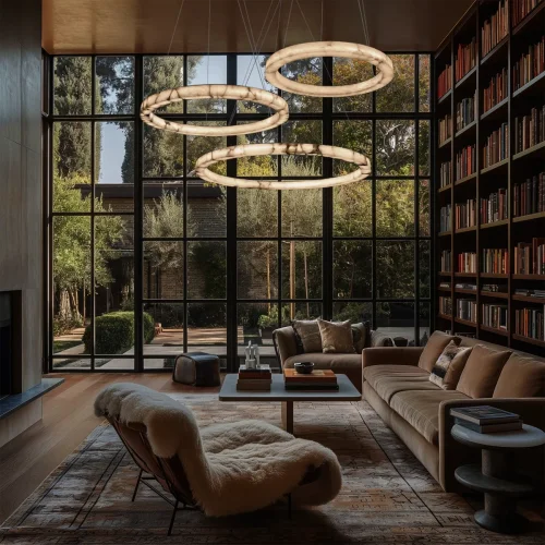 Светильник подвесной LED Mondrian 10408/1000 LOFT IT белый на 1 лампу, основание бронзовое в стиле современный кольца фото 9