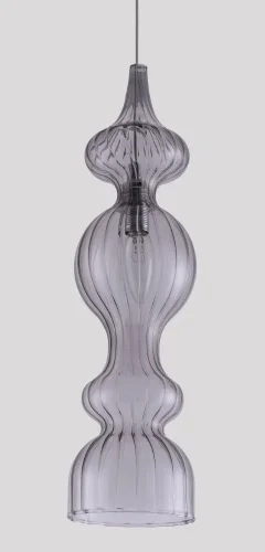 Светильник подвесной IRIS SP1 A SMOKE Crystal Lux серый прозрачный на 1 лампу, основание хром в стиле современный фото 3