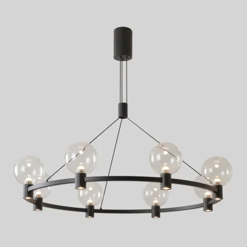 Люстра подвесная ЛЕД DUET SP56W LED BLACK Crystal Lux прозрачная на 1 лампу, основание чёрное в стиле минимализм фото 3 Люстра подвесная ЛЕД DUET SP56W LED BLACK Crystal Lux прозрачная на 1 лампу, основание чёрное в стиле минимализм фото 3