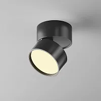 Светильник накладной LED Onda C024CL-12W2.7K-B-1 Maytoni чёрный на 1 лампу, основание чёрное в стиле современный хай-тек круглый