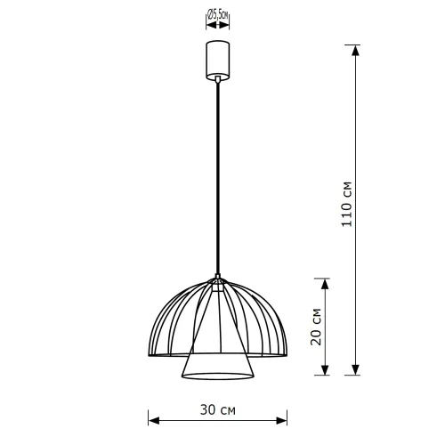 Светильник подвесной Iris LH012096 LightHall чёрный на 1 лампу, основание чёрное в стиле современный фото 3