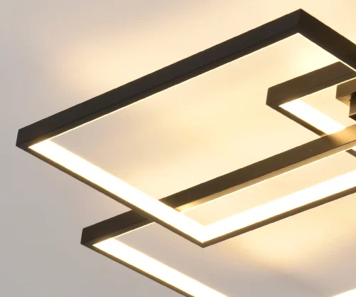 Люстра потолочная LED ЛИНД 09411-5,19 Kink Light чёрная на 5 ламп, основание чёрное в стиле современный хай-тек квадраты фото 2