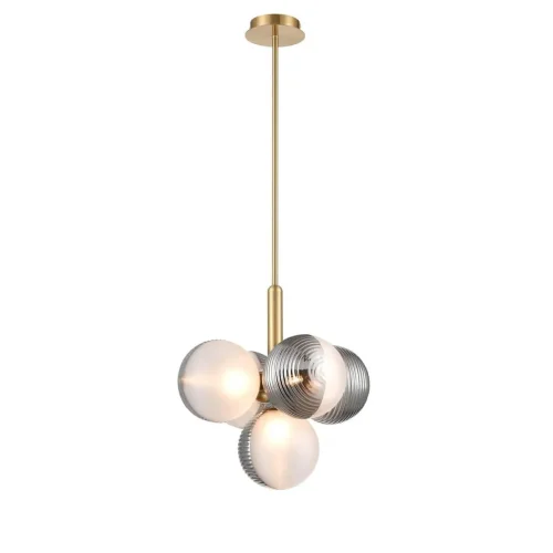 Светильник подвесной Amore VL5484P05 Vele Luce белый на 5 ламп, основание золотое в стиле современный шар