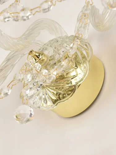 Бра 108B/3/165 G Bohemia Ivele Crystal без плафона на 3 лампы, основание золотое прозрачное в стиле классический balls фото 2