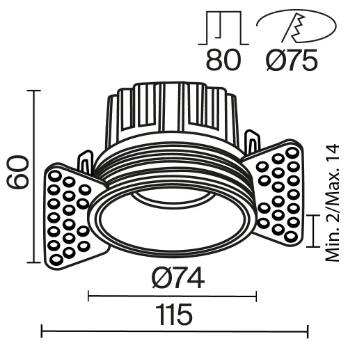 Светильник точечный LED Round DL058-12W3K-TRS-BS Maytoni латунь на 1 лампу, основание латунь в стиле современный для затирки фото 9