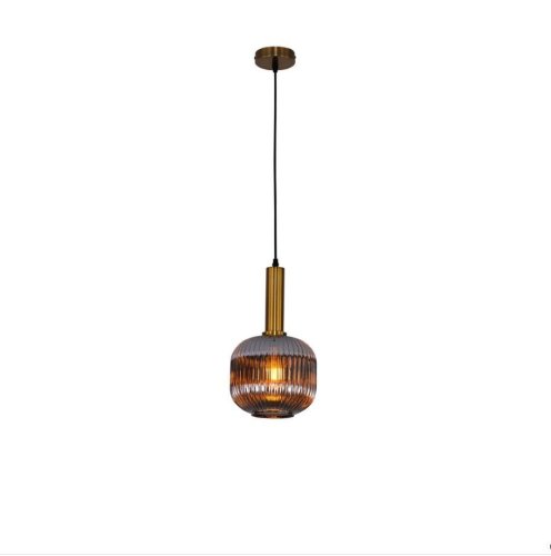 Светильник подвесной Triscina OML-99426-01 Omnilux серебряный серый 1 лампа, основание бронзовое в стиле современный лофт выдувное