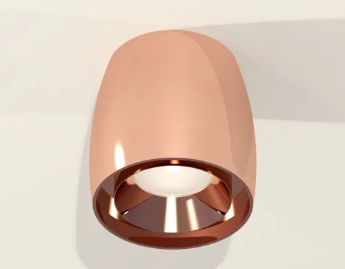 Светильник накладной Techno spot XS1144002 Ambrella light розовый золотой 1 лампа, основание розовое золотое в стиле современный хай-тек круглый фото 3