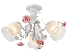 Люстра потолочная Fiori di rose 114.3 Lucia Tucci белая на 3 лампы, основание белое в стиле прованс флористика Люстра потолочная Fiori di rose 114.3 Lucia Tucci белая на 3 лампы, основание белое в стиле прованс флористика