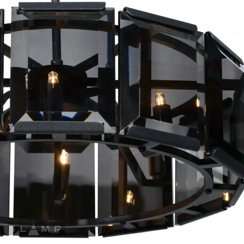Люстра подвесная Panorama 10490-6P BK iLamp чёрная на 6 ламп, основание чёрное в стиле американский современный  фото 3
