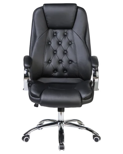 Офисное кресло для руководителей 116B-LMR MILLARD, цвет чёрный Dobrin, чёрный/экокожа, ножки/металл/хром, размеры - 1160*1230***670*750 фото 6