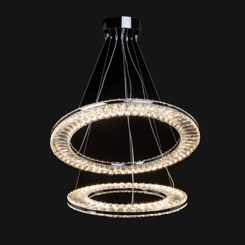 Люстра подвесная LED с пультом Гослар 498016202 MW-Light прозрачная на 1 лампа, основание хром в стиле классический с пультом кольца фото 2