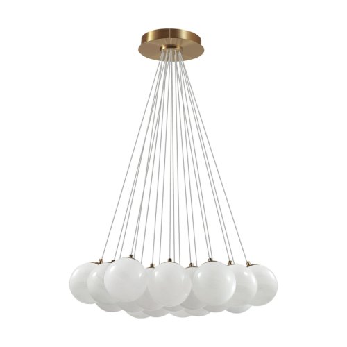Люстра подвесная Magia 7109/19 Odeon Light белая на 19 ламп, основание белое в стиле хай-тек шар