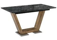 Стол деревянный Иматра мрамор черный / черная шагрень 462388 Woodville столешница мрамор черный из стекло