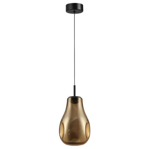 Светильник подвесной LED Nave 5098/4LA Odeon Light золотой на 1 лампу, основание чёрное в стиле хай-тек выдувное
