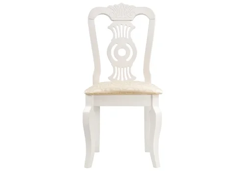Деревянный стул Lomar butter white 1603 Woodville, бежевый/ткань, ножки/дерево/белый, размеры - ****460*580 фото 3