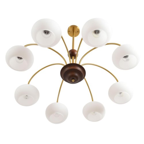 Люстра на штанге Larina 8323/8C Lumion белая на 8 ламп, основание латунь в стиле классический фото 4