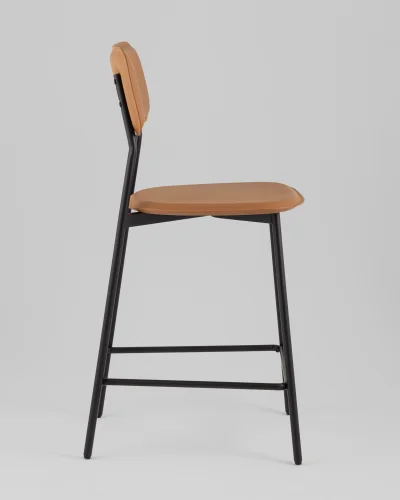 Стул барный Mikkie, коричневый УТ000039225 Stool Group, коричневый/экокожа, ножки/металл/чёрный, размеры - ***** фото 3