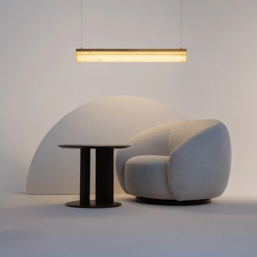 Светильник подвесной LED Petra MOD250PL-L36BS3K Maytoni белый на 1 лампу, основание латунь в стиле современный фото 6