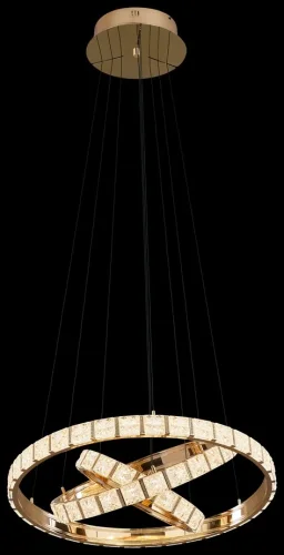 Светильник подвесной LED Vera WE458.03.303 Wertmark прозрачный на 1 лампу, основание золотое в стиле хай-тек современный кольца