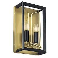 Бра Regolo 713627 Lightstar без плафона чёрный 2 лампы, основание матовое золото в стиле современный арт-деко 