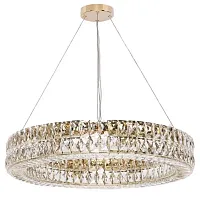 Люстра подвесная 10124+10/S gold Newport прозрачная на 14 ламп, основание золотое в стиле современный 