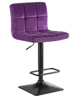 Стул барный 5018-LM DOMINIC, цвет сиденья фиолетовый велюр (MJ9-58), цвет основания черный Dobrin, фиолетовый/велюр, ножки/металл/чёрный, размеры - 940*1150***420*520
