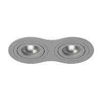 Светильник точечный Intero 16 Double Round i6290909 Lightstar серый 2 лампы, основание серое в стиле хай-тек современный 