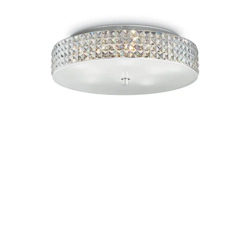Светильник потолочный ROMA PL9 Ideal Lux прозрачный 9 ламп, основание хром в стиле современный 