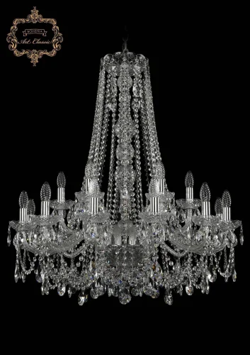 Люстра подвесная хрустальная 11.25.12+6.300.h-91.Cr.Sp Bohemia Art Classic прозрачная на 18 ламп, основание хром в стиле классика 