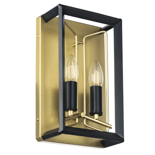 Бра Regolo 713627 Lightstar без плафона чёрный на 2 лампы, основание матовое золото в стиле современный арт-деко 