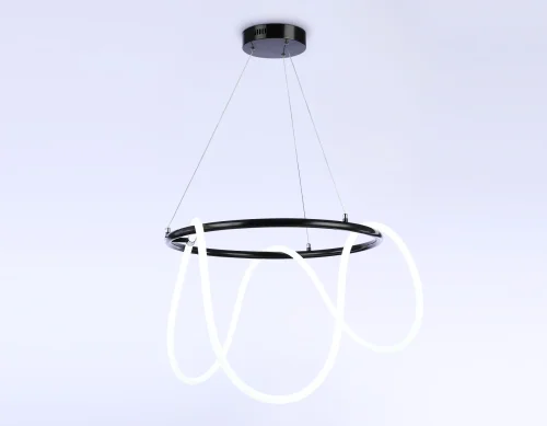 Светильник подвесной LED с пультом FL10501 Ambrella light белый 1 лампа, основание чёрное в стиле современный хай-тек с пультом фото 2