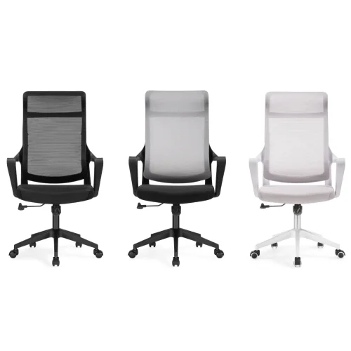 Компьютерное кресло Rino light gray / black 586545 Woodville, серый/сетка, ножки/металл/чёрный, размеры - *1260***660*700 фото 5
