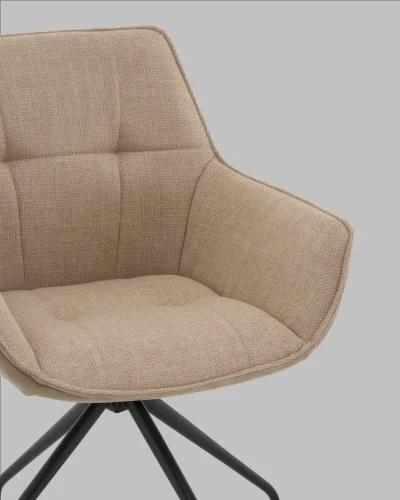Кресло вращающееся Кимберли рогожка/замша бежевый УТ000041751 Stool Group, бежевый/рогожка замша, ножки/металл/чёрный, размеры - *****мм фото 7