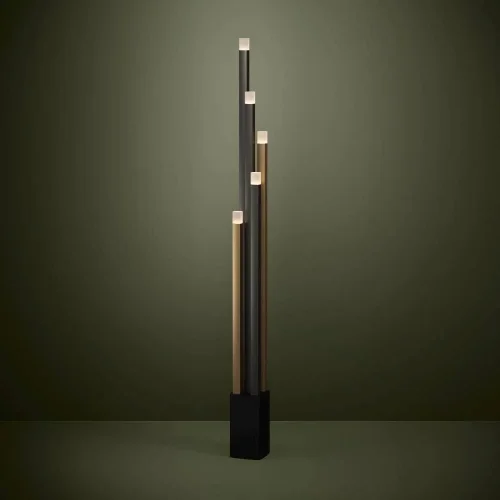 Торшер LED Estanterios 39908 Eglo  золотой коричневый 5 ламп, основание чёрное в стиле современный
 фото 2