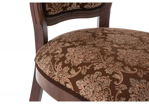 Деревянный стул Руджеро орех / шоколад 318604 Woodville, шоколад/ткань, ножки/массив бука дерево/орех, размеры - ****500*560 фото 8