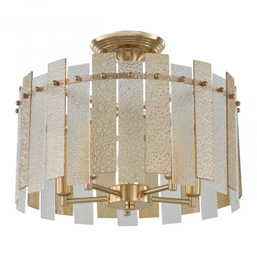 Люстра потолочная Sorrento-2109 372109/5/80/390 GD Arte Milano прозрачная янтарная на 5 ламп, основание золотое в стиле современный фото 4