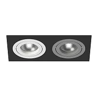 Светильник точечный Intero 16 Double Quadro i5270609 Lightstar серый белый 2 лампы, основание чёрное в стиле хай-тек современный 