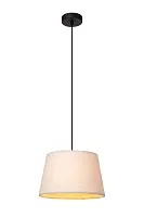 Светильник подвесной Woolly 10416/01/38 Lucide бежевый 1 лампа, основание чёрное в стиле винтаж 
