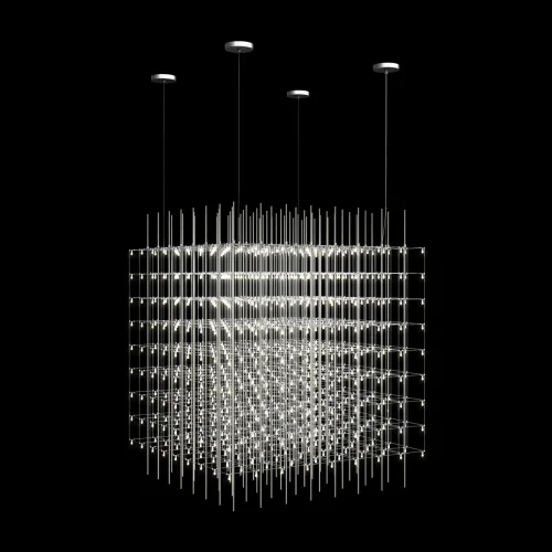 Светильник подвесной LED Crystal cube 10146/800 LOFT IT хром 1 лампа, основание хром в стиле арт-деко  фото 2
