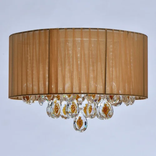 Люстра потолочная Жаклин 465016704 MW-Light коричневая на 4 лампы, основание хром в стиле классический  фото 4