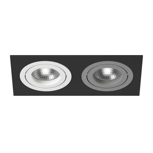 Светильник точечный Intero 16 Double Quadro i5270609 Lightstar серый белый 2 лампы, основание чёрное в стиле хай-тек современный 