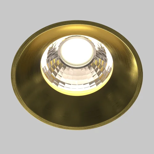 Светильник точечный LED Round DL058-12W4K-TRS-BS Maytoni латунь 1 лампа, основание белое в стиле хай-тек современный круглый для затирки фото 2