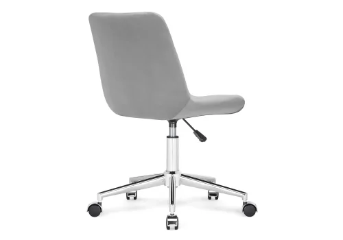 Компьютерное кресло Честер светло-серый / хром 583973 Woodville, серый/велюр, ножки/металл/хром, размеры - *920**** фото 6