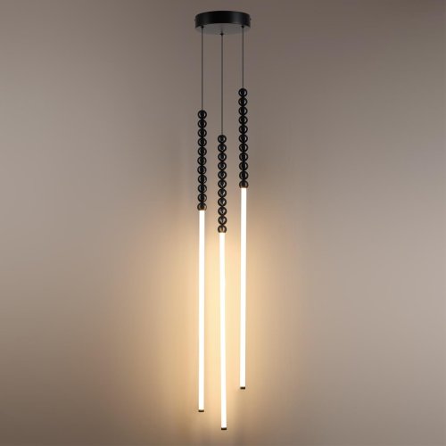 Светильник подвесной LED Monella 7149/33L Odeon Light чёрный на 2 лампы, основание чёрное в стиле современный классический каскад бусы фото 4